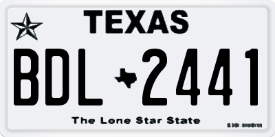 TX license plate BDL2441