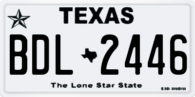 TX license plate BDL2446