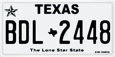 TX license plate BDL2448