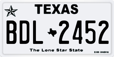 TX license plate BDL2452