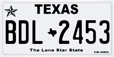 TX license plate BDL2453