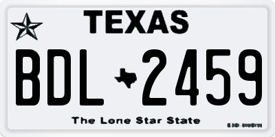 TX license plate BDL2459