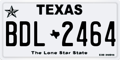 TX license plate BDL2464