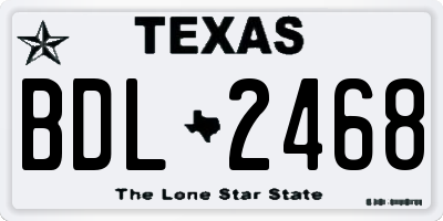 TX license plate BDL2468