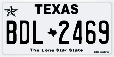 TX license plate BDL2469