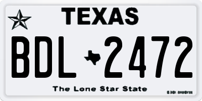 TX license plate BDL2472
