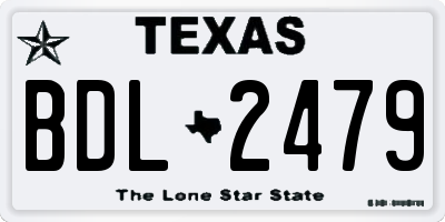 TX license plate BDL2479
