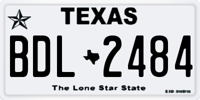 TX license plate BDL2484