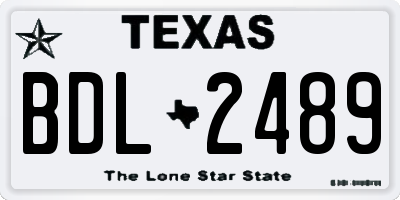 TX license plate BDL2489