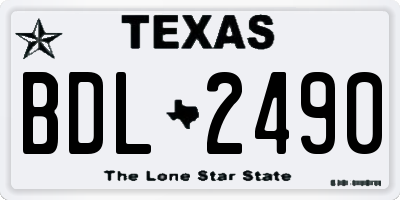TX license plate BDL2490