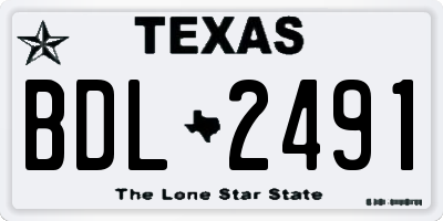 TX license plate BDL2491