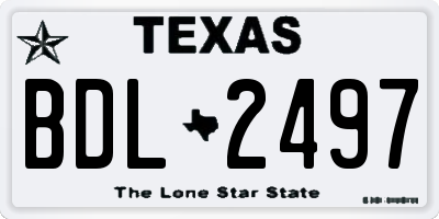 TX license plate BDL2497