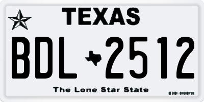 TX license plate BDL2512