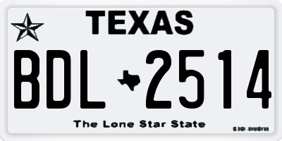 TX license plate BDL2514