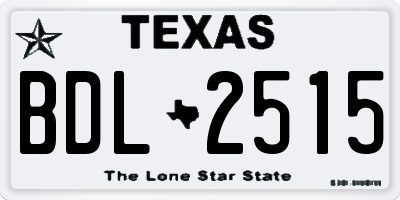 TX license plate BDL2515