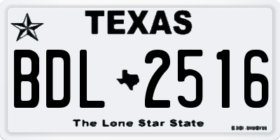 TX license plate BDL2516
