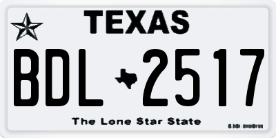 TX license plate BDL2517