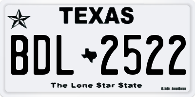 TX license plate BDL2522