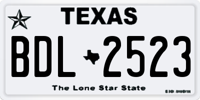 TX license plate BDL2523