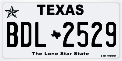 TX license plate BDL2529