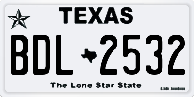 TX license plate BDL2532