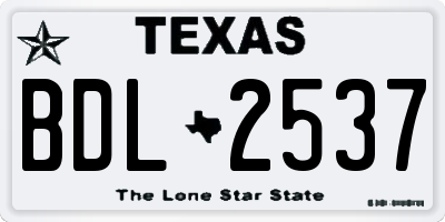 TX license plate BDL2537