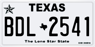 TX license plate BDL2541