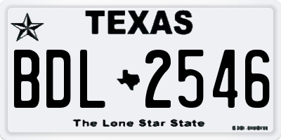 TX license plate BDL2546