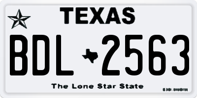 TX license plate BDL2563