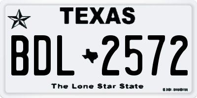 TX license plate BDL2572