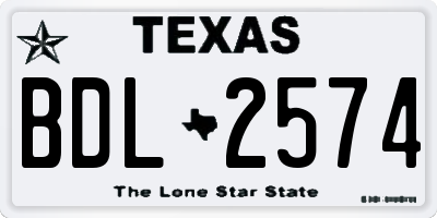 TX license plate BDL2574