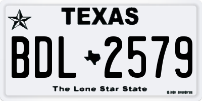 TX license plate BDL2579