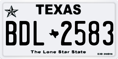 TX license plate BDL2583