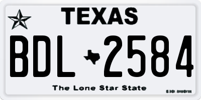 TX license plate BDL2584