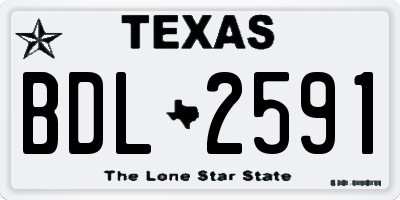 TX license plate BDL2591