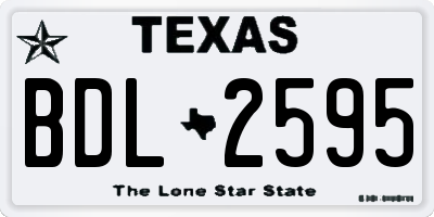 TX license plate BDL2595
