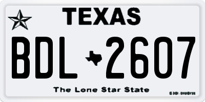 TX license plate BDL2607