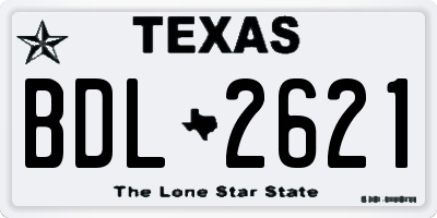 TX license plate BDL2621
