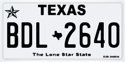 TX license plate BDL2640