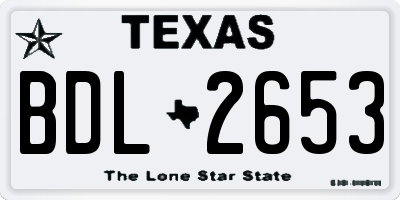 TX license plate BDL2653