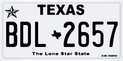 TX license plate BDL2657
