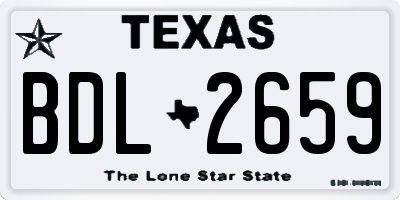 TX license plate BDL2659