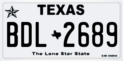 TX license plate BDL2689