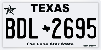TX license plate BDL2695