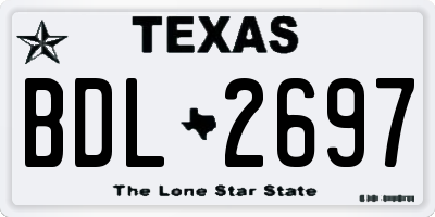 TX license plate BDL2697