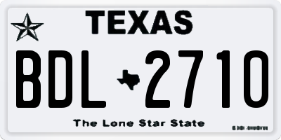 TX license plate BDL2710