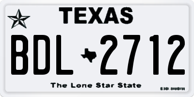 TX license plate BDL2712