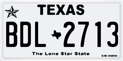 TX license plate BDL2713