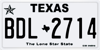 TX license plate BDL2714