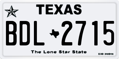 TX license plate BDL2715